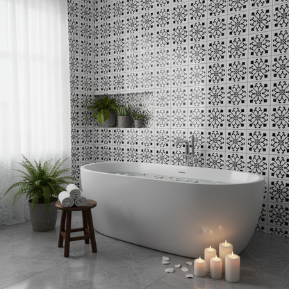 Tile Stencil - Design 31 - Bathroom Wall