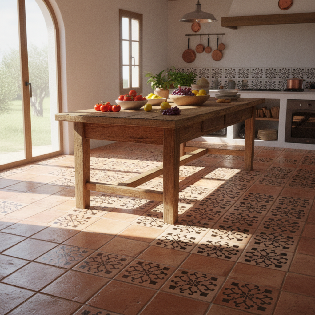 Tile Stencil - Design 31 - Kitchen Floor