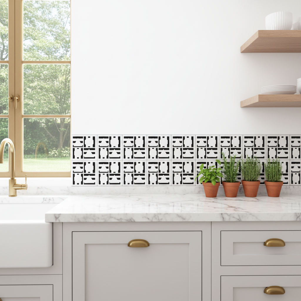 Tile Stencil - Design 32 - Kitchen Sink