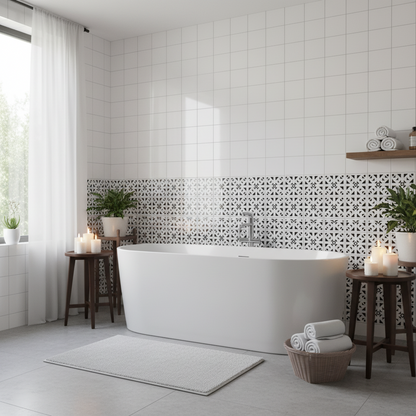 Tile Stencil - Design 34 - Bathroom Wall