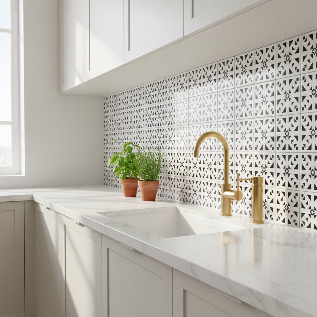 Tile Stencil - Design 34 - Kitchen Sink