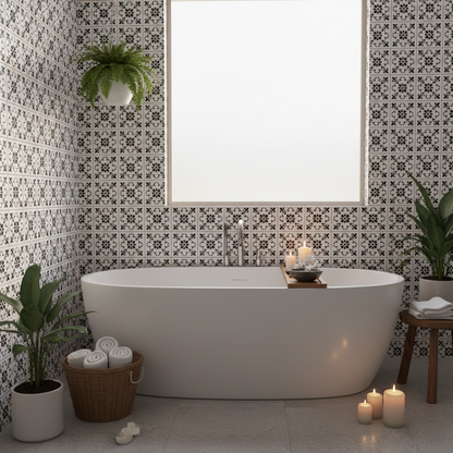 Tile Stencil - Design 36 - Bathroom Wall