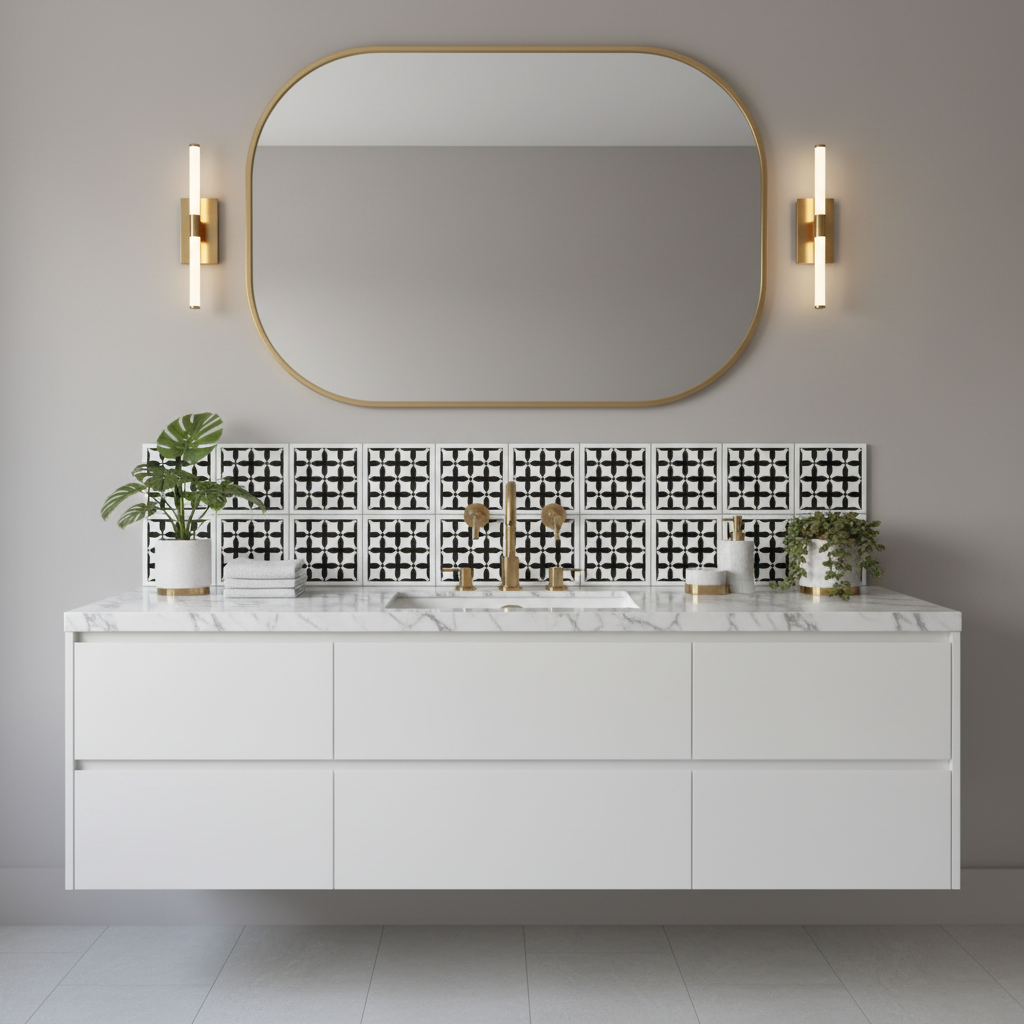 Tile Stencil - Design 37 - Bathroom Sink