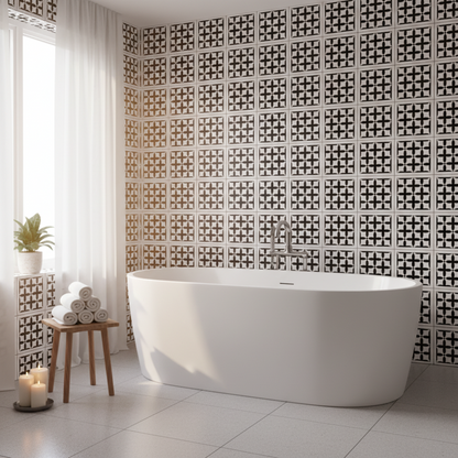 Tile Stencil - Design 37 - Bathroom Wall
