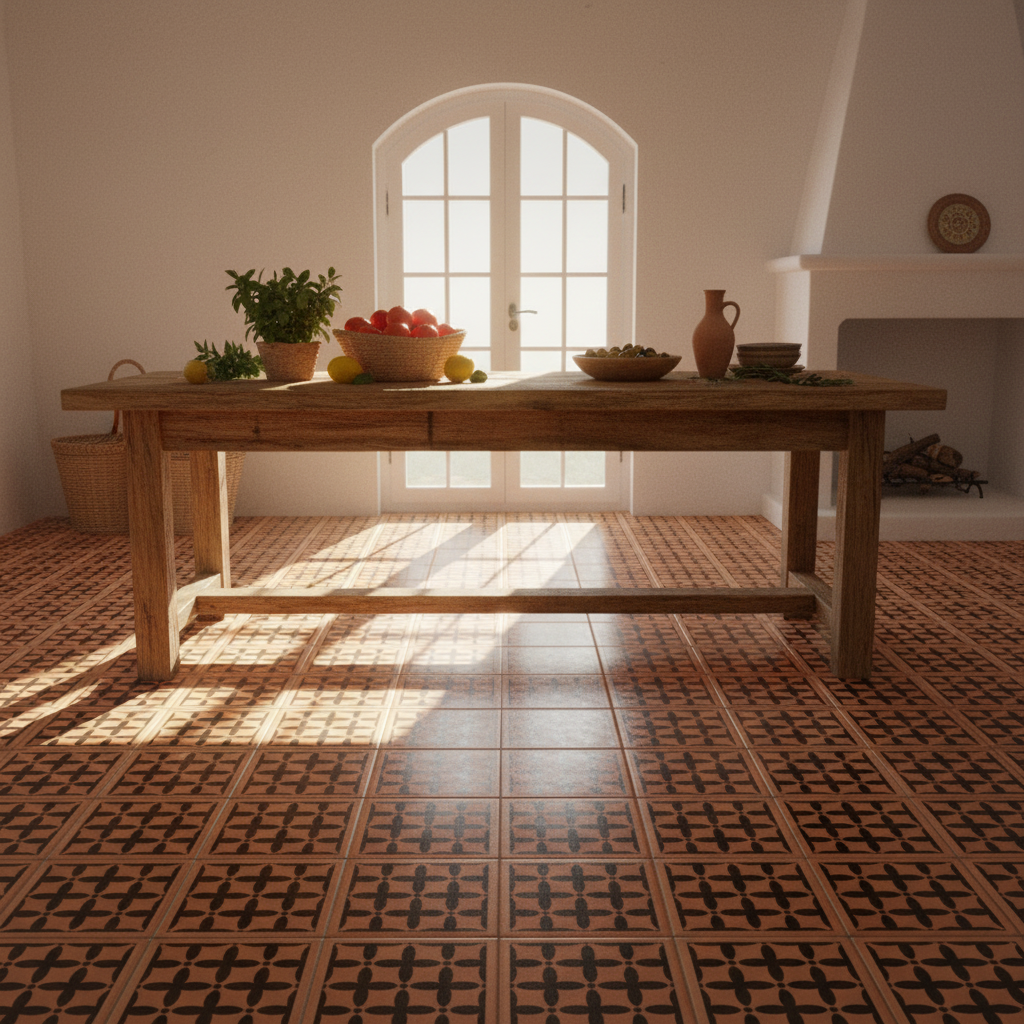 Tile Stencil - Design 37 - Kitchen Floor