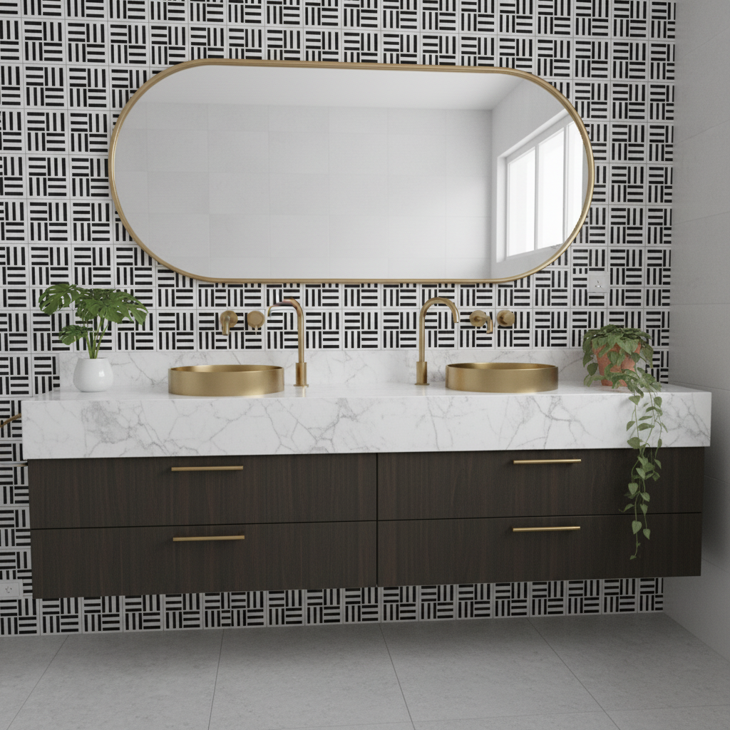 Tile Stencil - Design 38 - Bathroom Sink