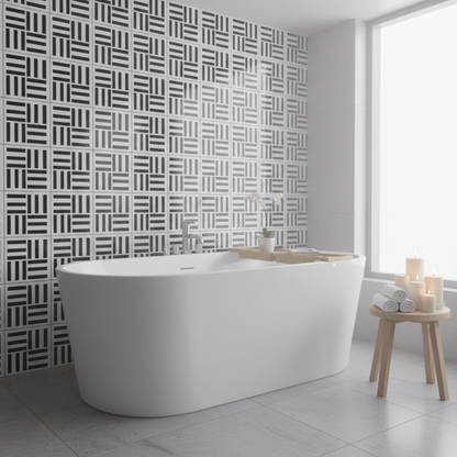 Tile Stencil - Design 38 - Bathroom Wall
