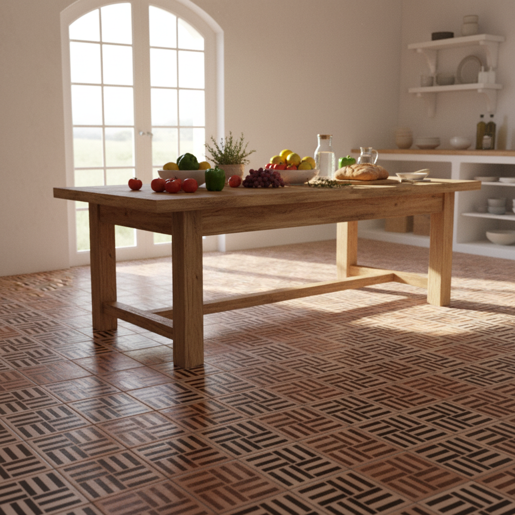Tile Stencil - Design 38 - Kitchen Floor