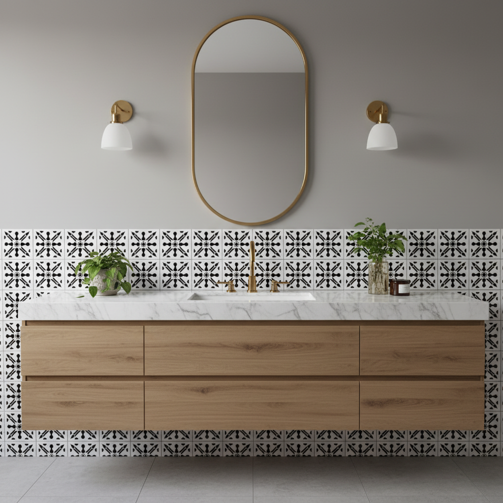 Tile Stencil - Design 39 - Bathroom Sink