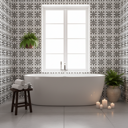Tile Stencil - Design 39 - Bathroom Wall