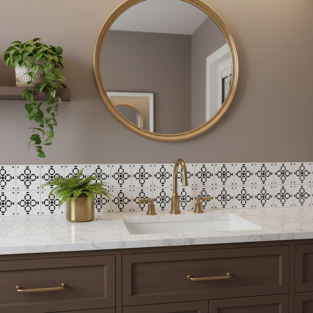 Tile Stencil - Design 40 - Bathroom Sink