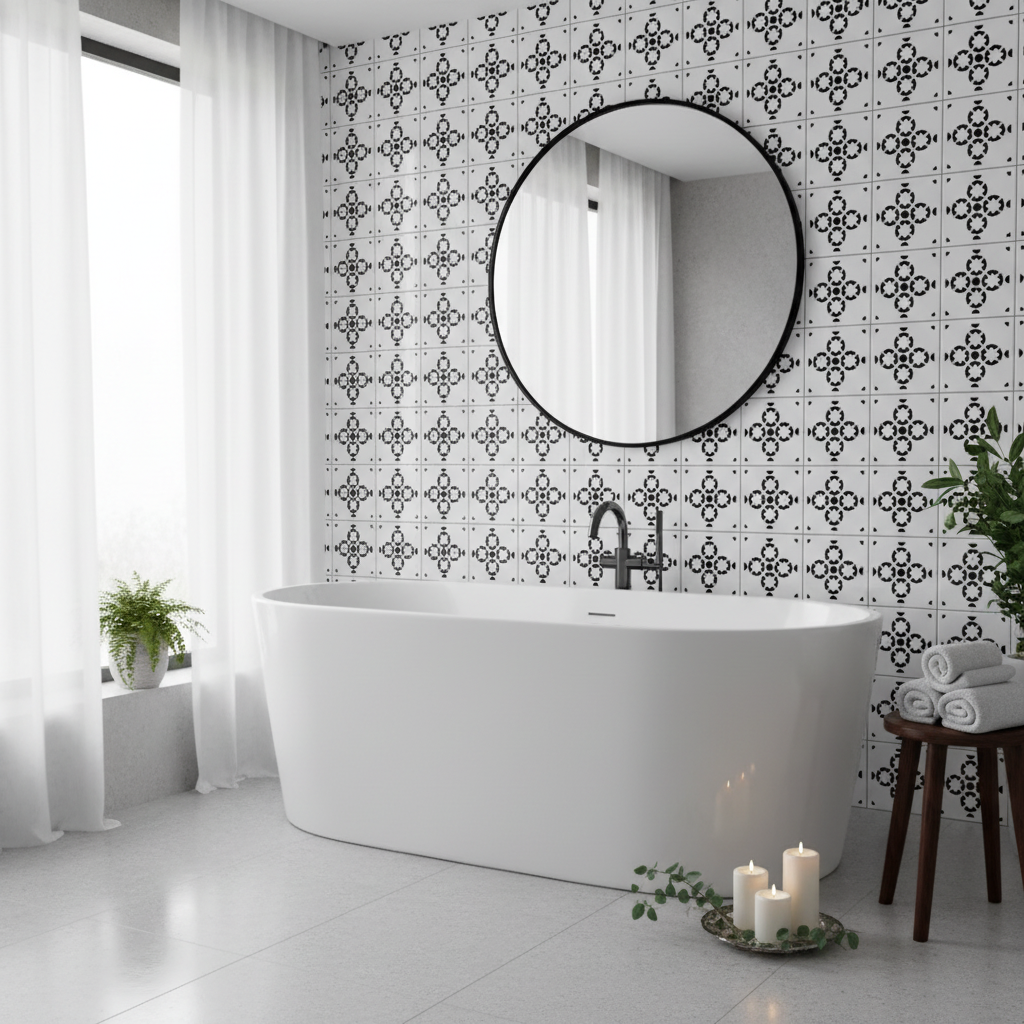 Tile Stencil - Design 40 - Bathroom Wall