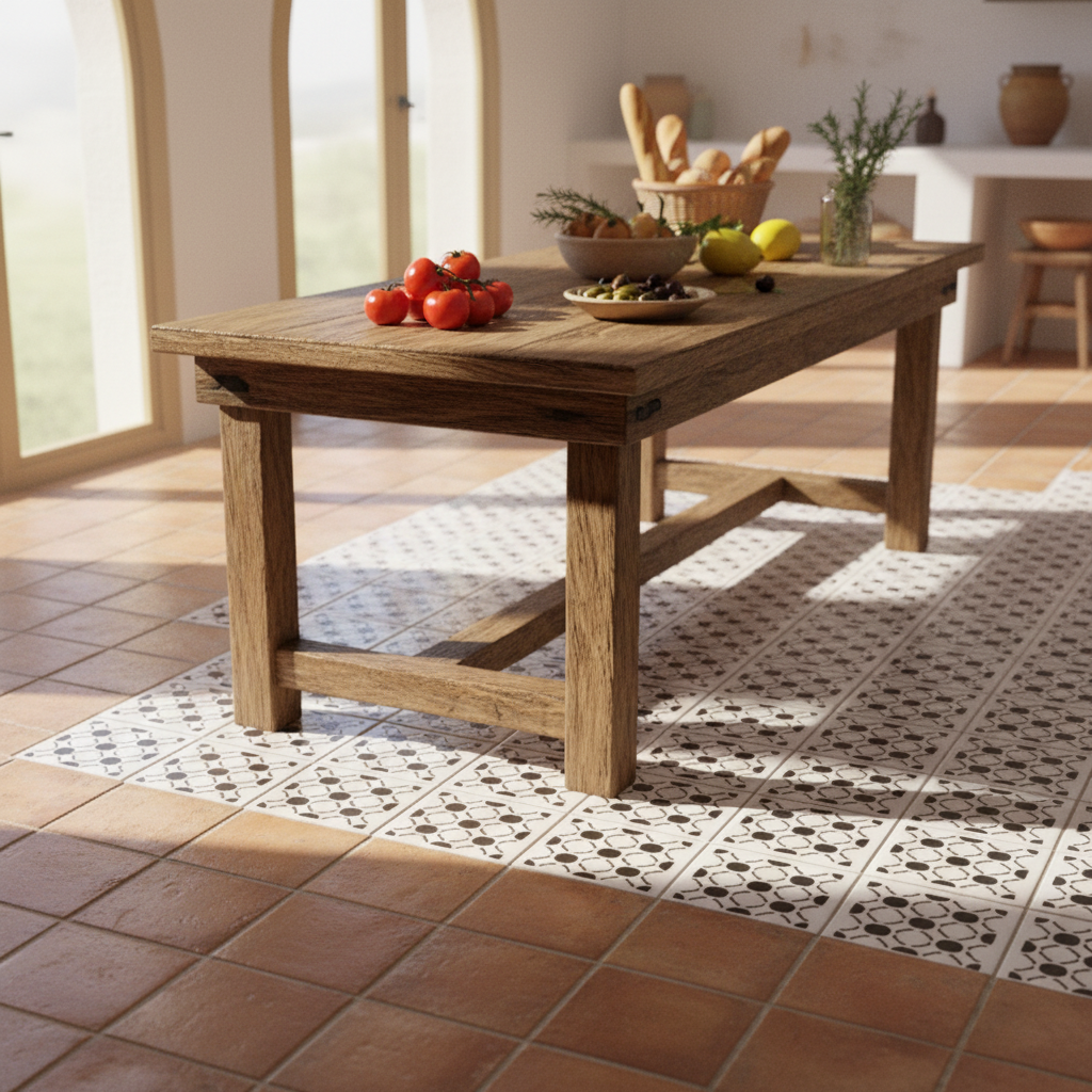 Tile Stencil - Design 42 - Kitchen Floor