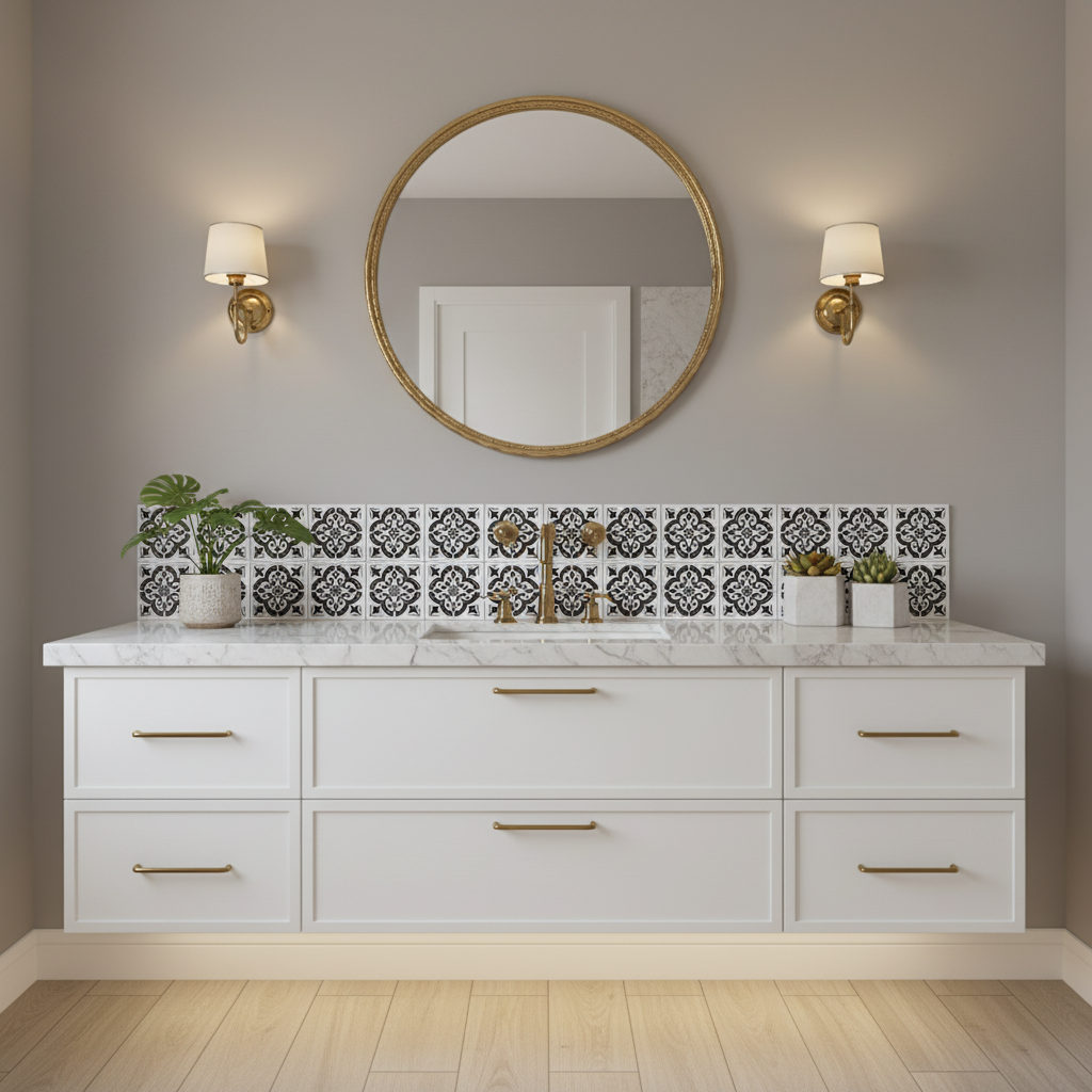 Tile Stencil - Design 43 - Bathroom Sink