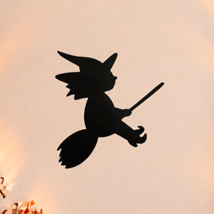 Witch on Broomstick Stencil