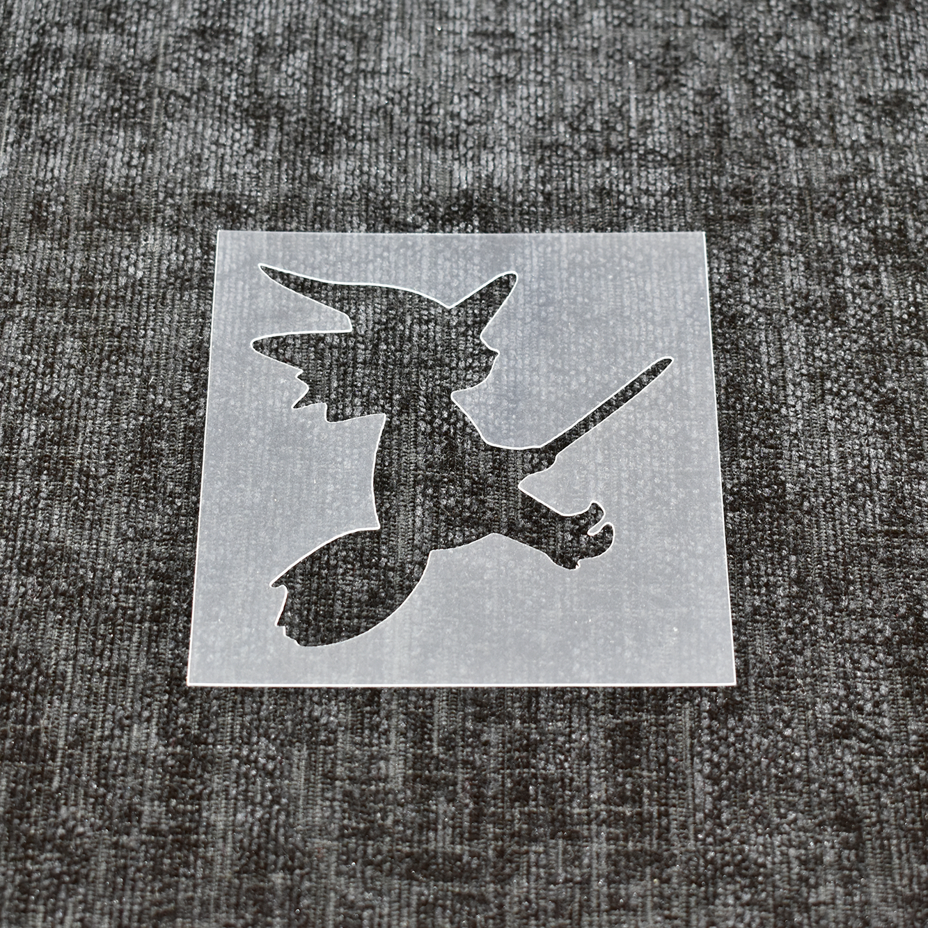 Witch on Broomstick Stencil