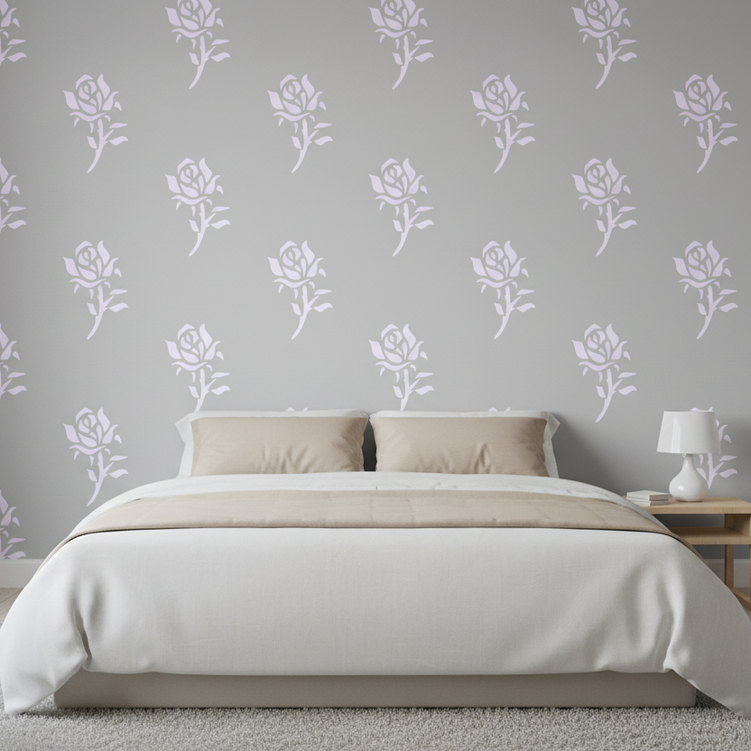 Rose Floral Stencil