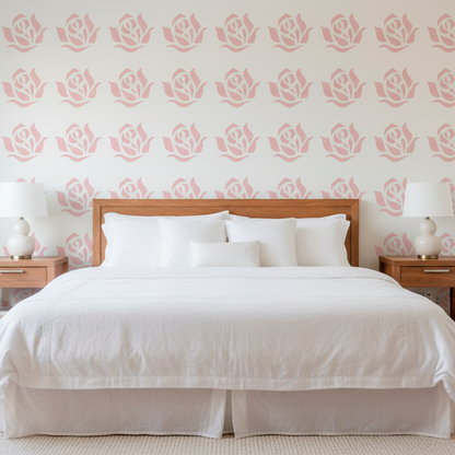 Rose Head Floral Stencil
