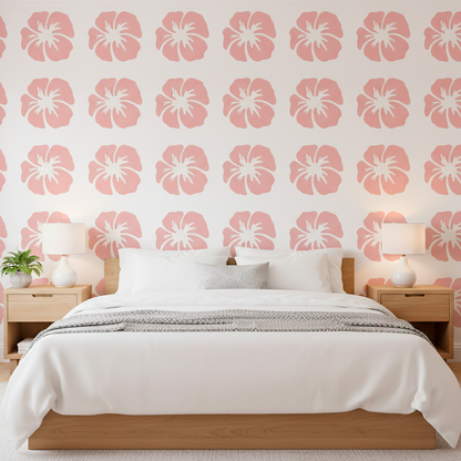Hibiscus Head Floral Flower Stencil