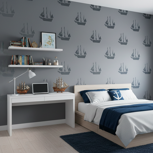 Pirate Ship Stencil
