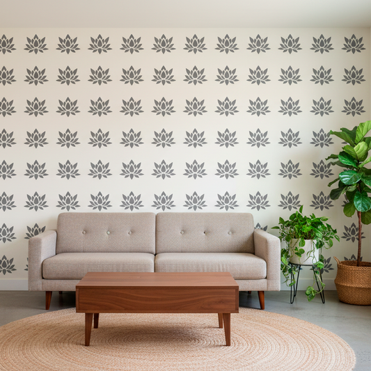 Lotus Floral Flower Stencil