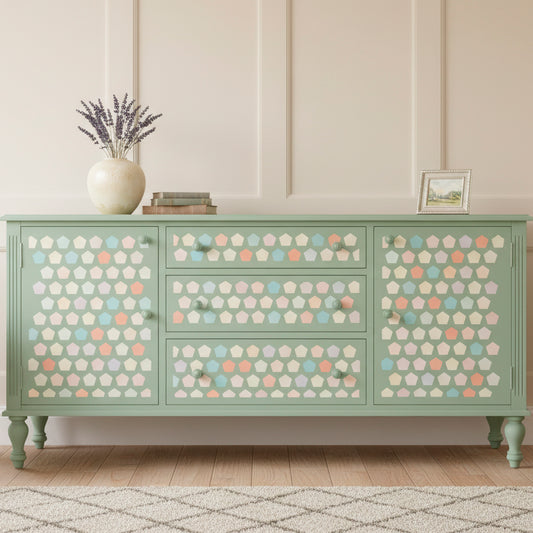 Pentagons Pattern Stencil - Design 2
