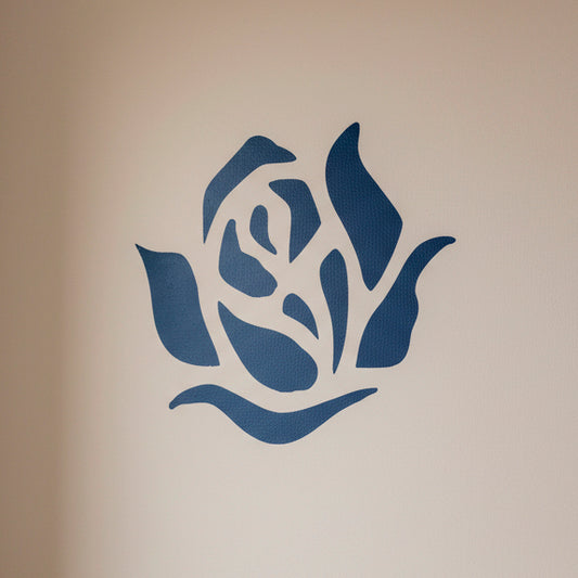 Rose Head Floral Stencil