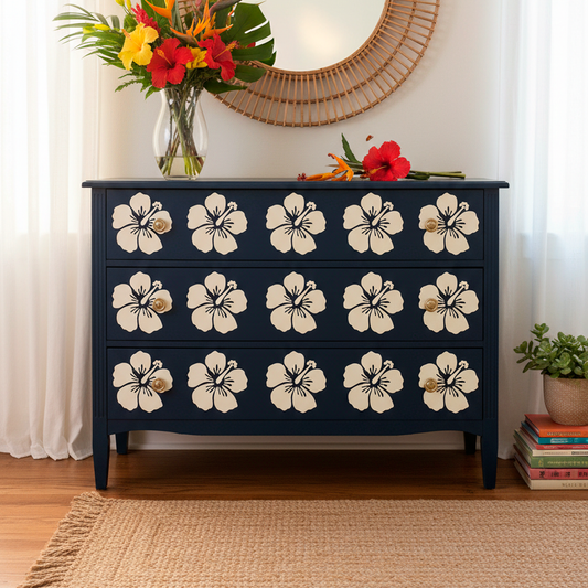 Hibiscus Floral Flower Stencil