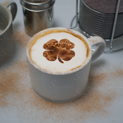 Four Leaf Clover - Reusable Coffee Stencil