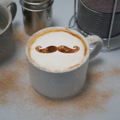 Moustache - Reusable Coffee Stencil