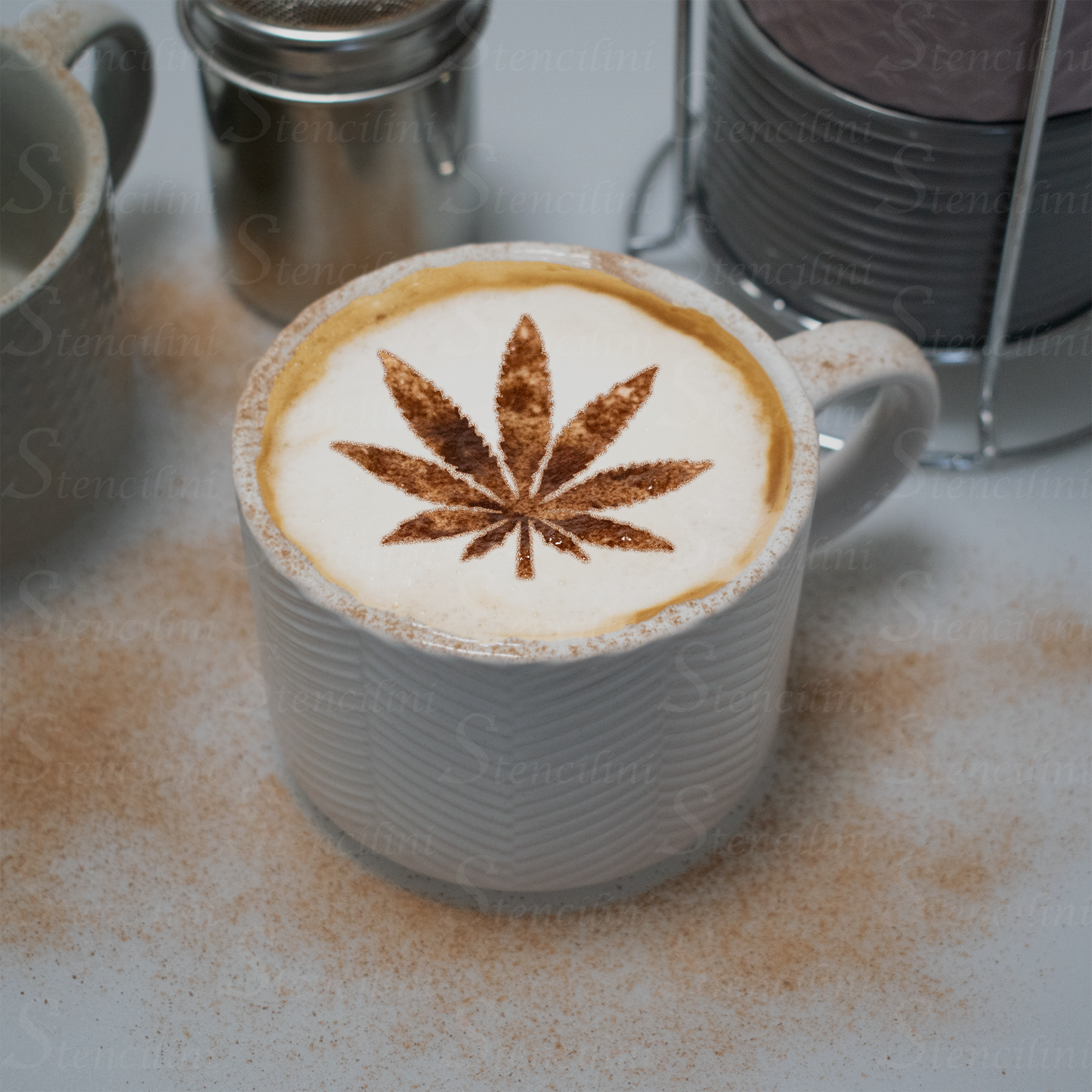 Medicinal Leaf - Reusable Coffee Stencil