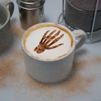 Skeleton Hand - Reusable Coffee Stencil